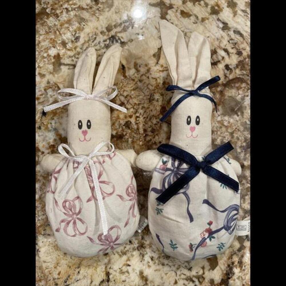 VINTAGE Loomco Bunny beanie Toy 1995 small floral flower With Ribbon